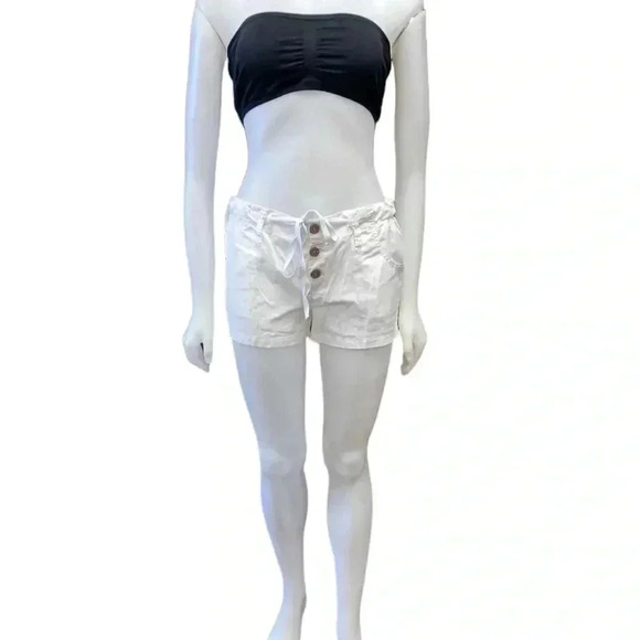 Nitrogen Luxury Linen Blend White Button  Fly Shorts Size Medium - Picture 2 of 9